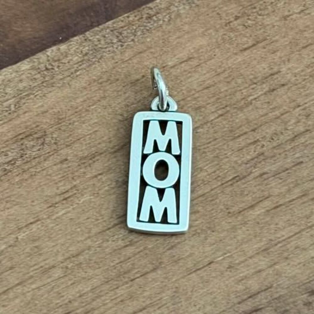 Retired James Avery Vertical MOM Charm Pendant – Sterling Silver 925